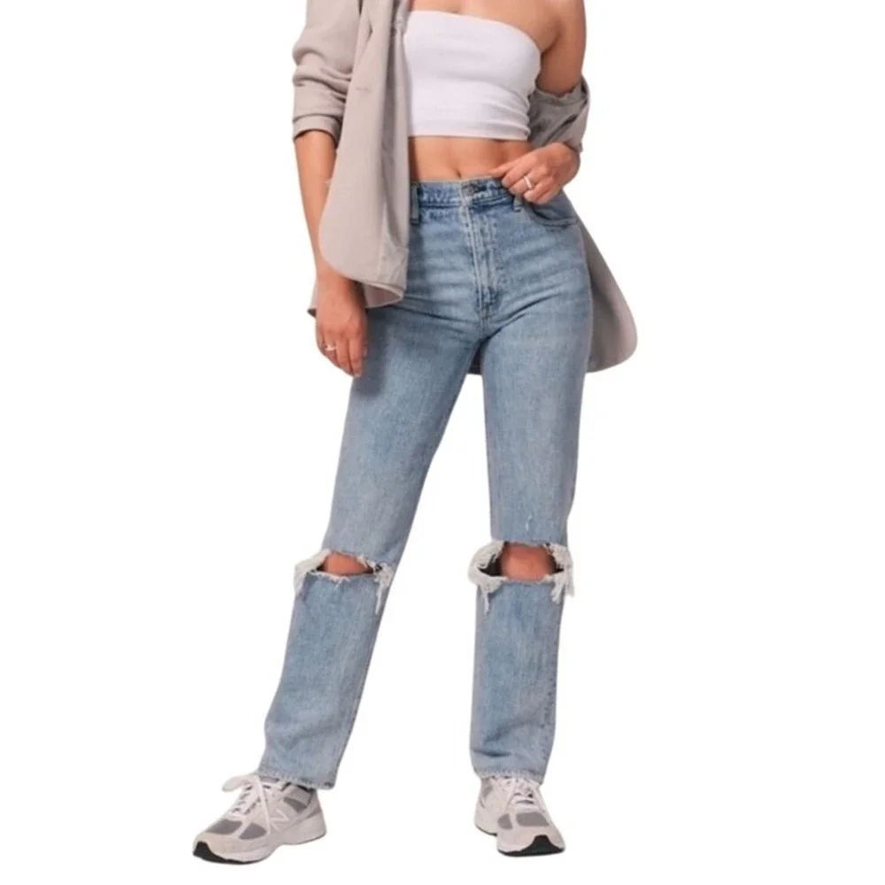 A&F Abercrombie The Ankle‎ Straight Ultra High Rise CURVE LOVE Jeans